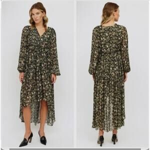 Nwt Rococo Sand Revolve Flora Women’s Floral Ruffle Boho Flowy High Low Maxi L